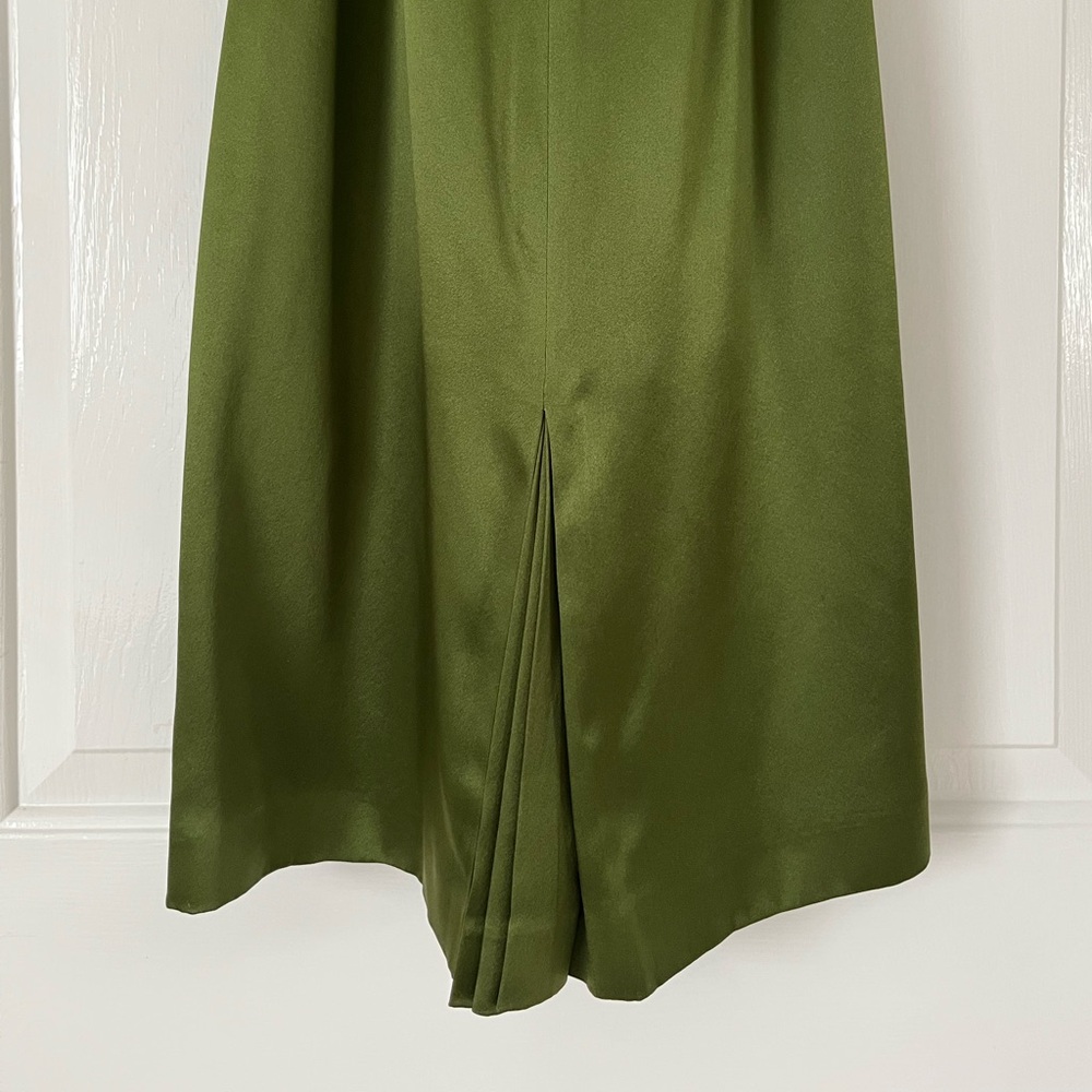 Ann Taylor Olive Green Sleeveless Belted Sheath Dress Size 2 - Picture 6 of 9